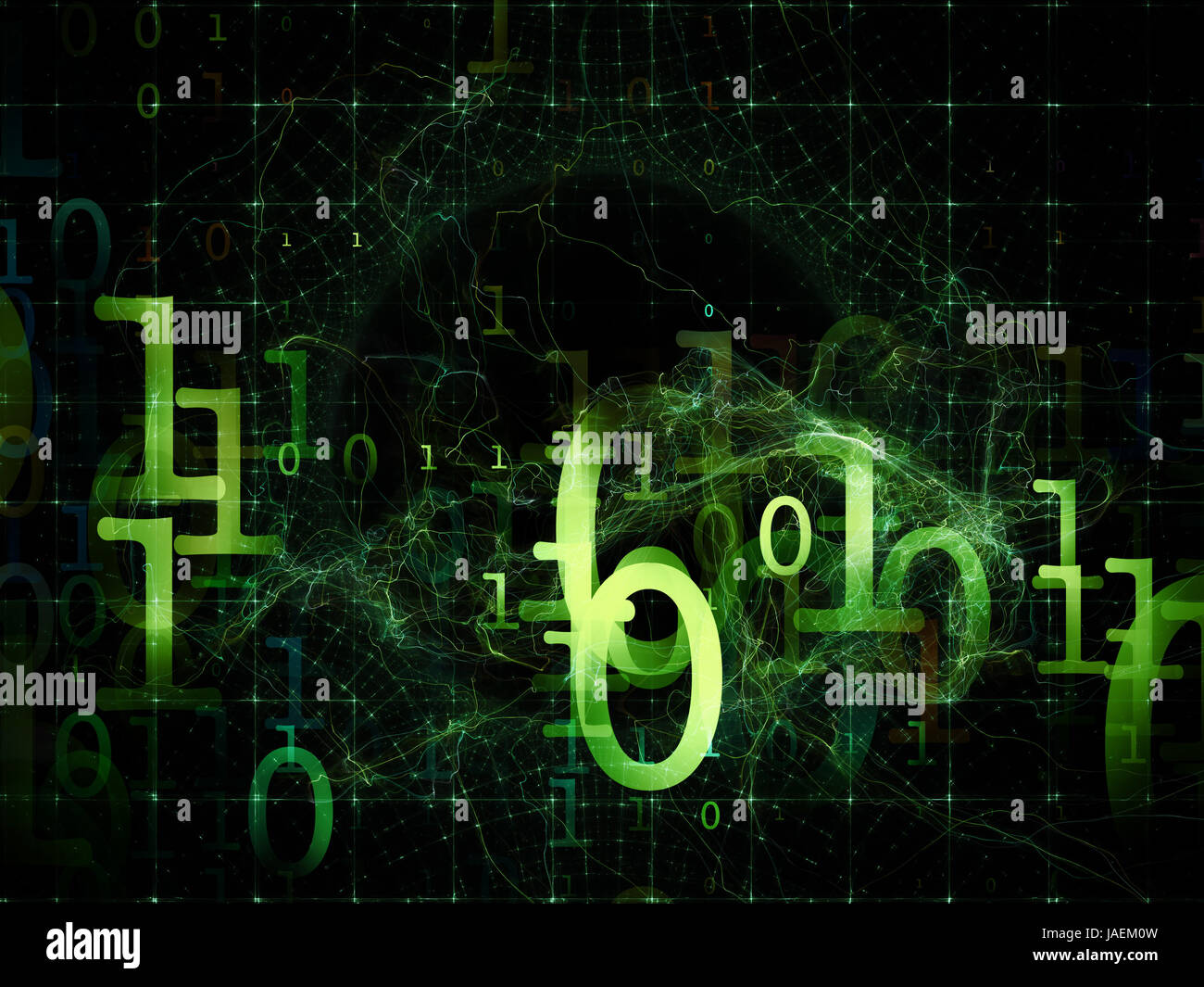 Number in Space series. Visually attractive backdrop made of numbers, fractal textures and
