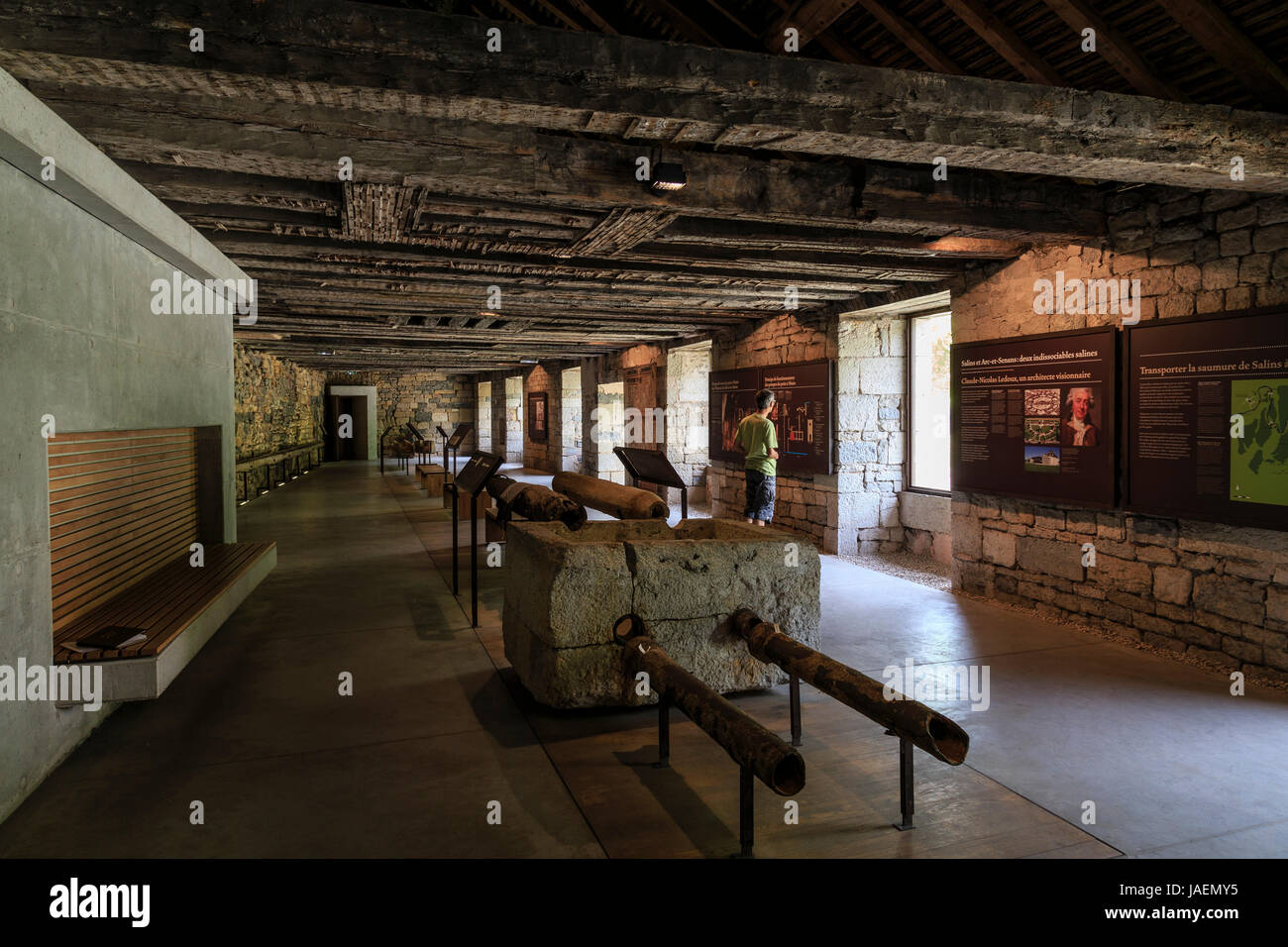 France, Jura, Salins les Bains, Grande saline de Salins-les-Bains (Saltworks), listed as World Heritage by UNESCO, Salt Museum Stock Photo