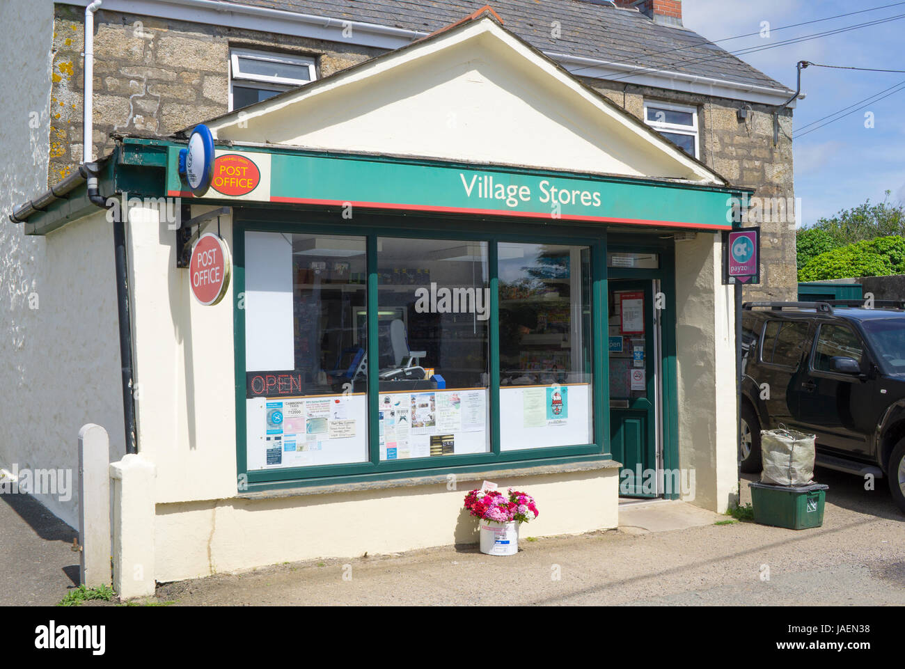 Carnhell Green Village Stores shop and Post Office, Cornwall England UK. Stock Photo