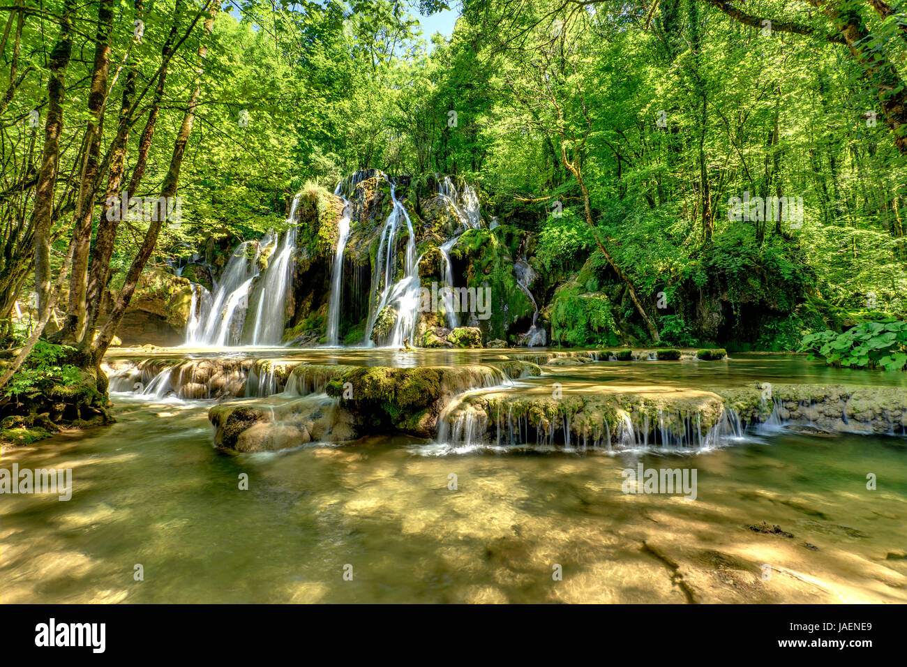 France, Jura, Les Planches pres Arbois, Tufs cascade Stock Photo