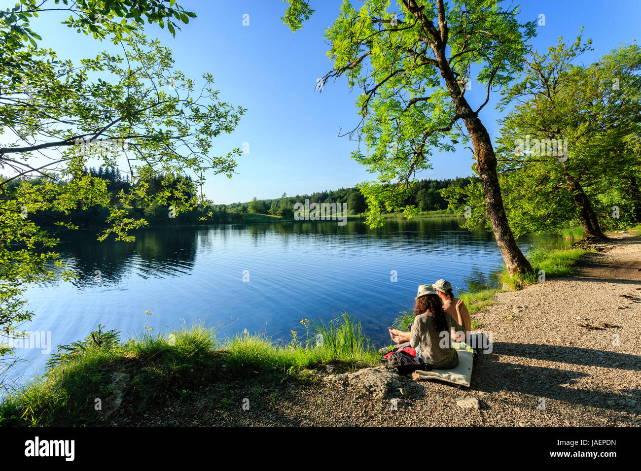 France, Jura, Le Franois, Petit Maclu lake Stock Photo