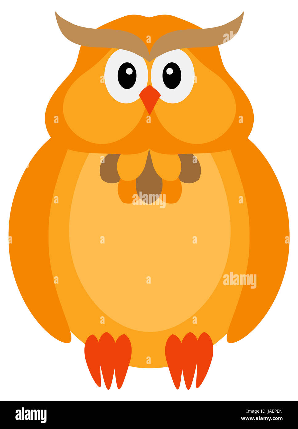 Happy Halloween Orange Fall Color Tone Cute Cartoon Owl Isolated ...