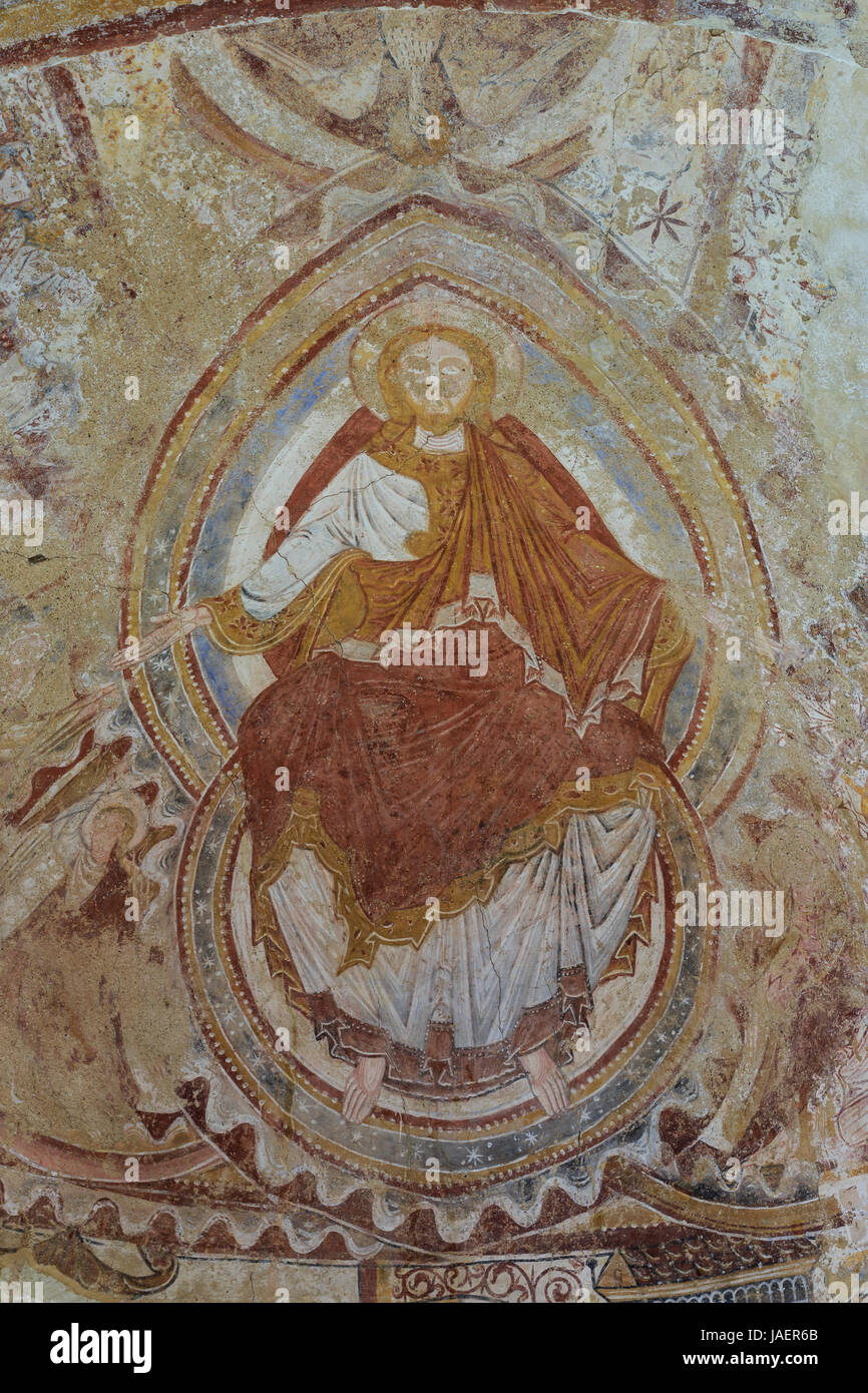 France, Loir et Cher, Montoire sur le Loir, Saint Gilles chapel, frescoes Stock Photo