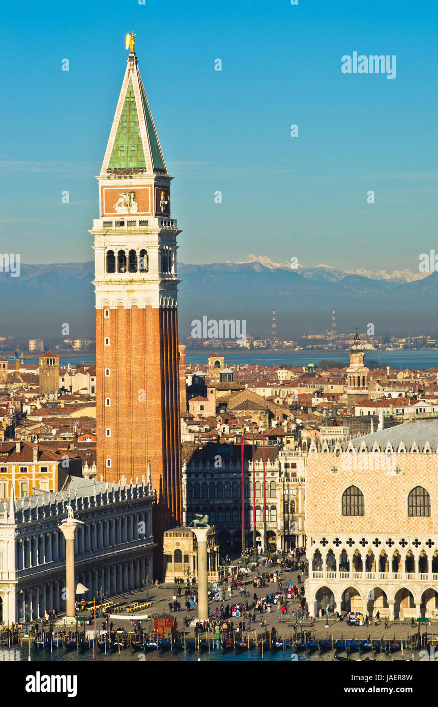 Campanila Bell Tower At Piazza San Marco From The Other Side Of A Stock Photo Alamy