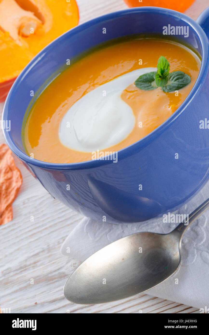 pumpkin soup Stock Photo