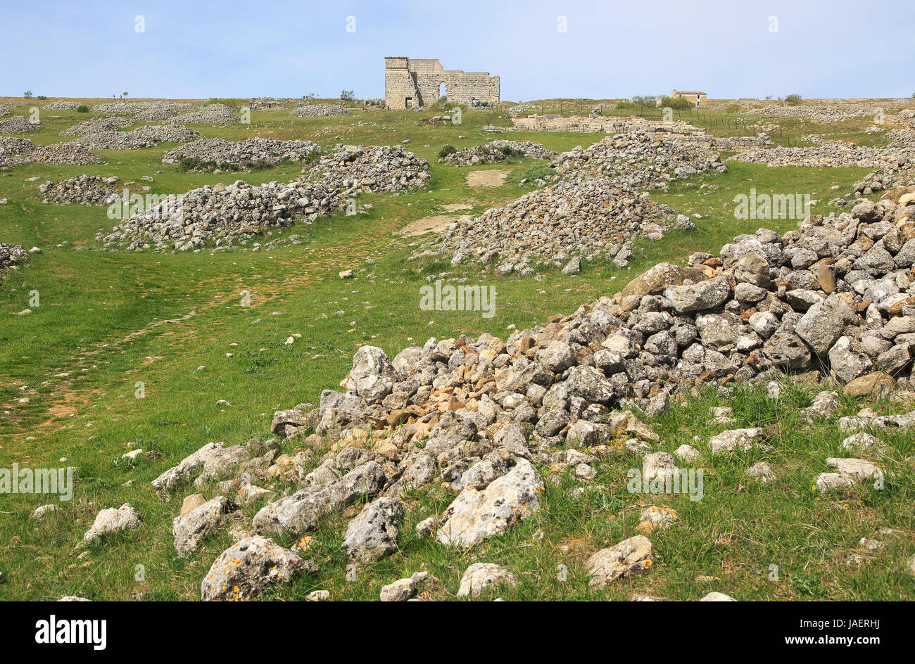 Building ruins of Acinipo Roman archaeological site, Ronda la Vieja ...