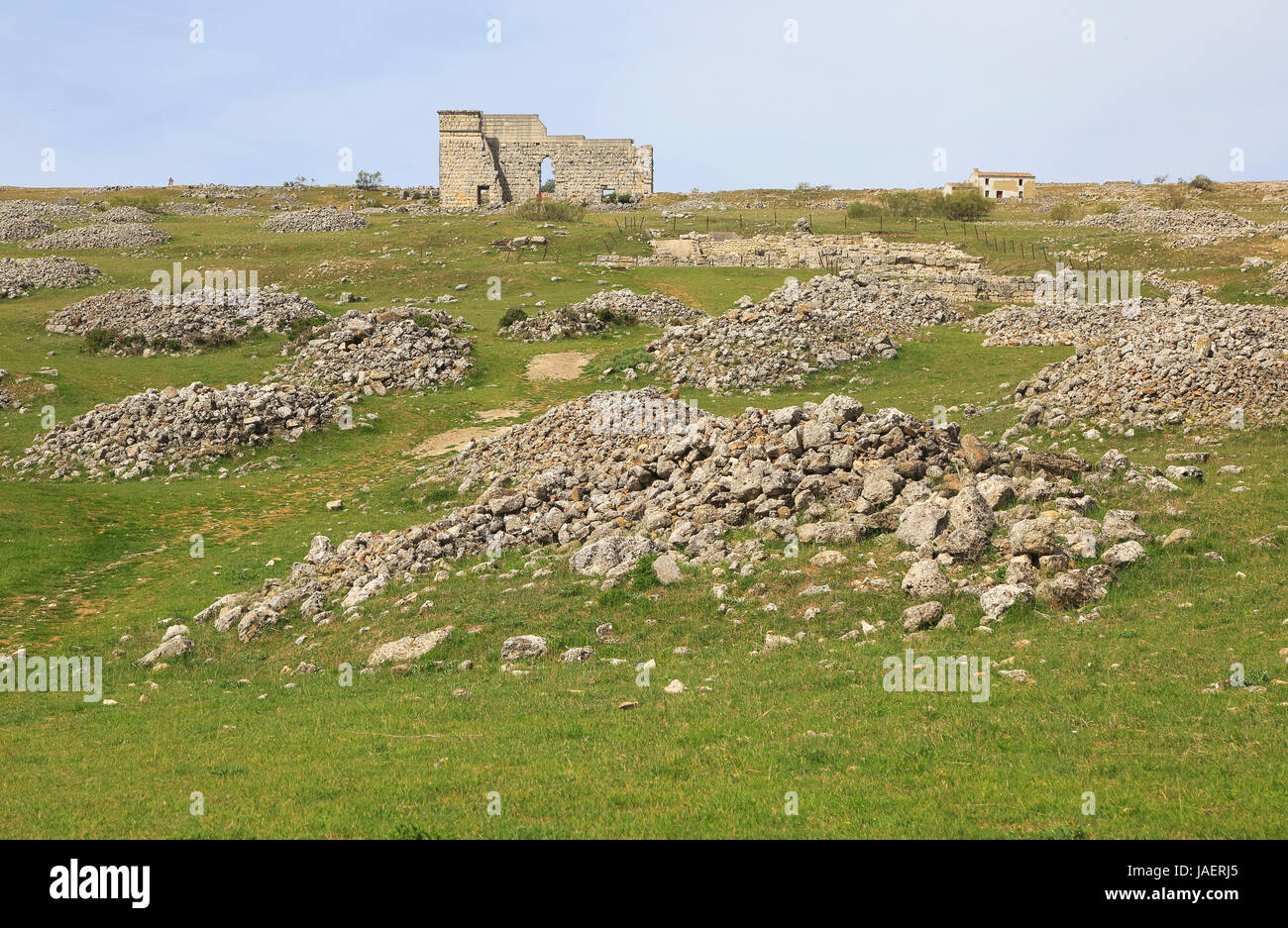 Building ruins of Acinipo Roman archaeological site, Ronda la Vieja ...