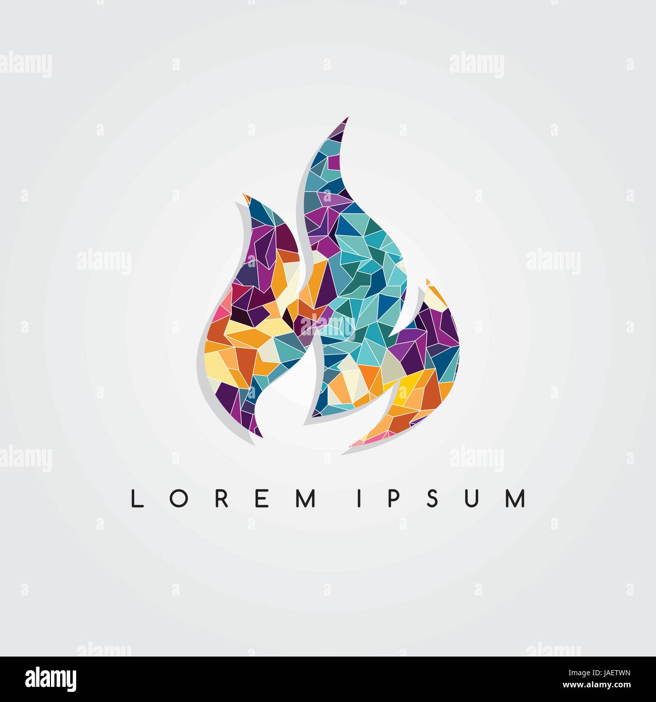 Abstract fire flame logo colorful triangle geometrical Stock Vector ...