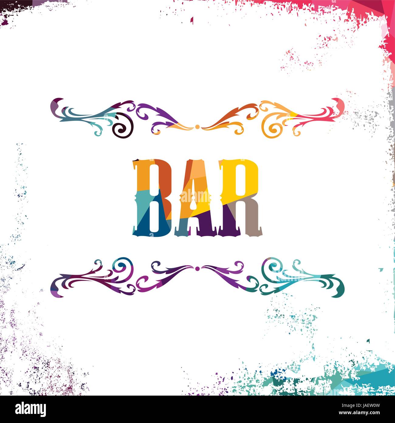 bar sign abstract colorful triangle geometrical vector illustration ...