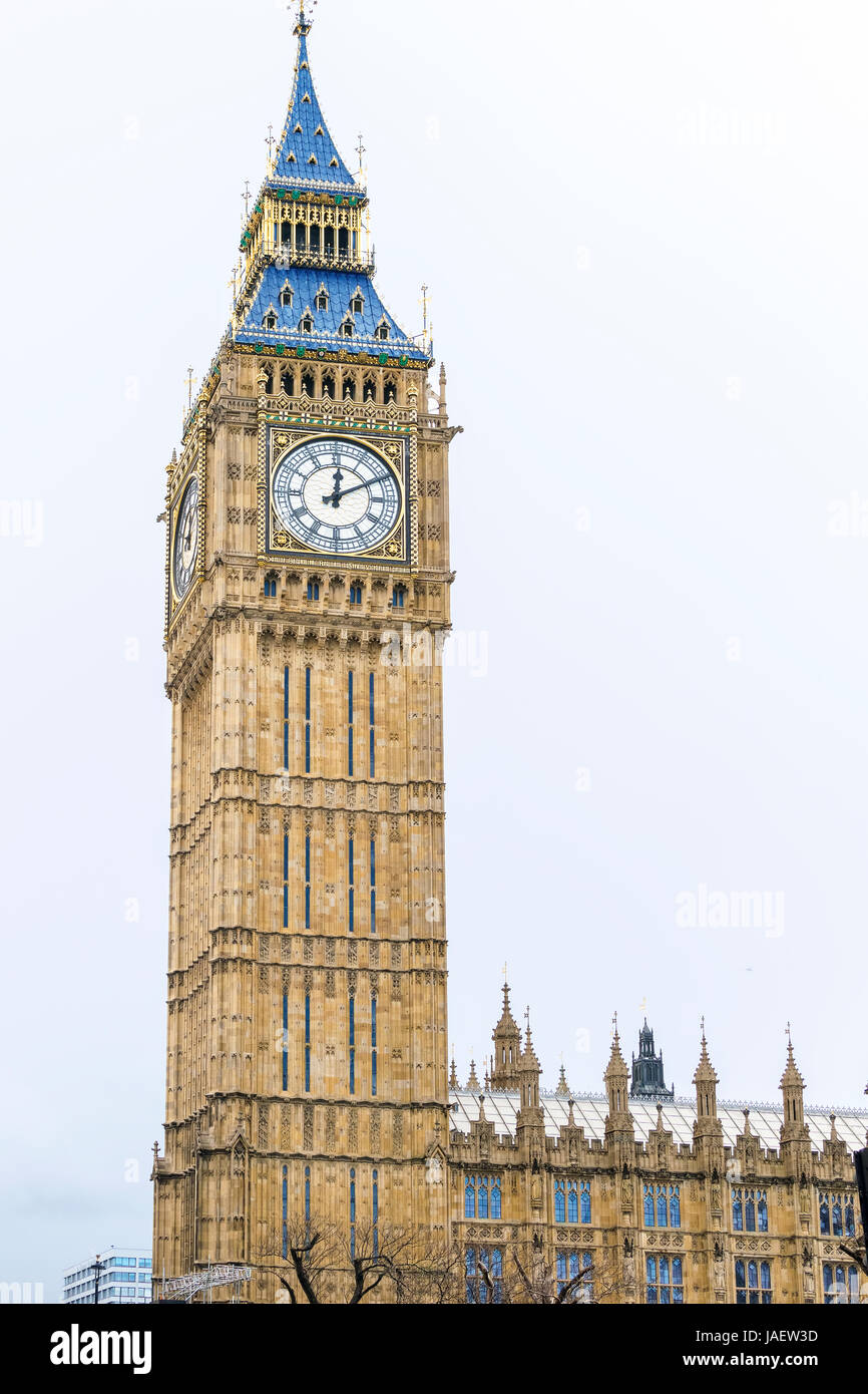 Big Ben is the nickname for the Great Bell of the clock at the Palace of Westminster in London