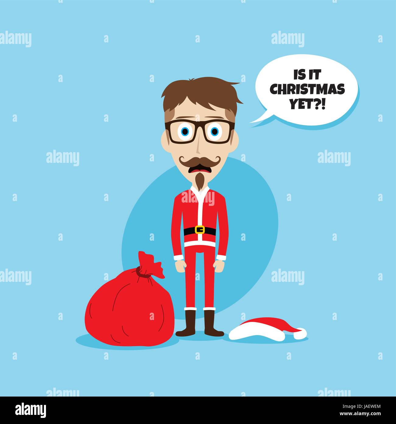 santa claus costume skinny dad theme vector illustration Stock Vector