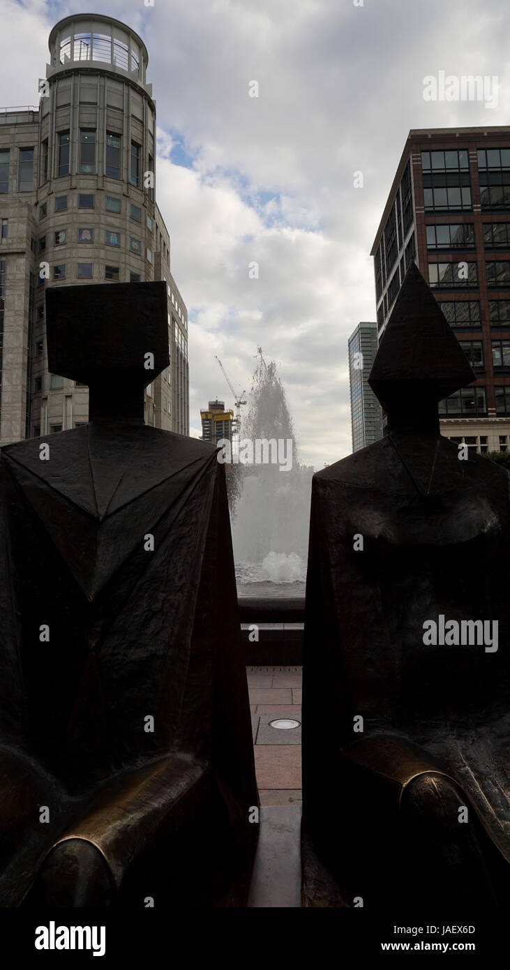 Canary Wharf Statues Stock Photo - Alamy