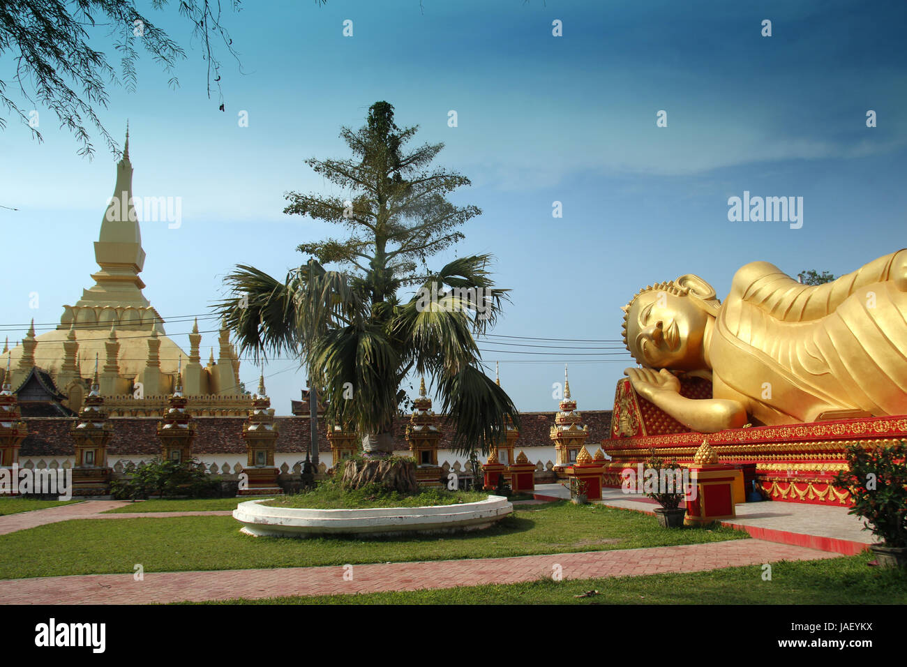 vietiane buddha temple Stock Photo