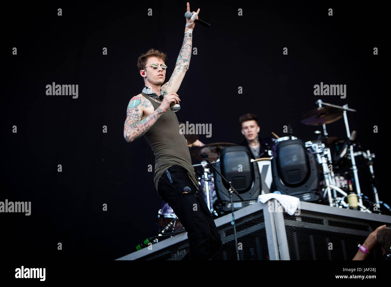 Landgraaf, Netherlands 5th june 2017 Machine Gun Kelly performs live at Pinkpop Festival 2017 © Roberto Finizio/ Alamy Live News Stock Photo