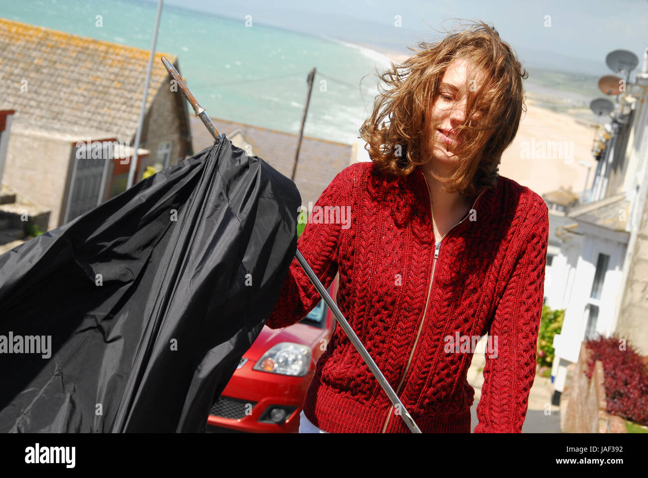 Chesil Beach, Dorset, UK. 6th Jun, 2017. 60mph gusts wreck a young