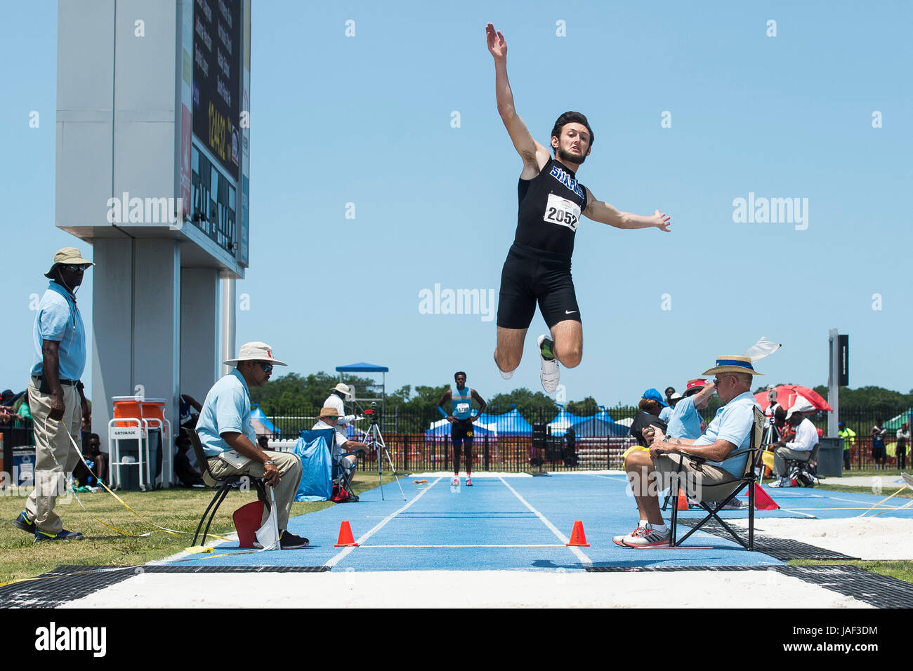May 6, 2016 Reed Service, of Riverview, competes in the long jump during the FHSAA statewide