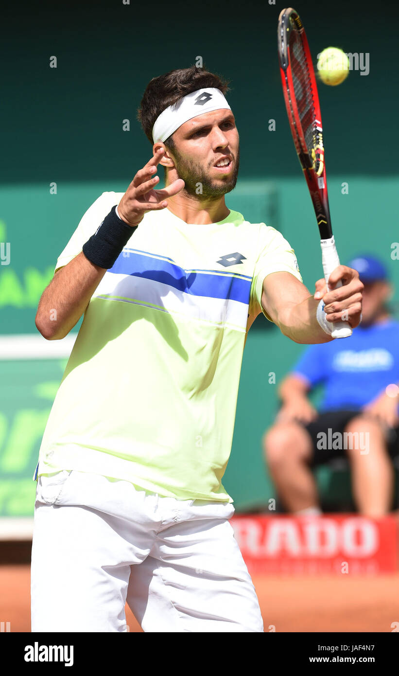 Czech tennis player Jiri Vesely in action against Dmitry Popko of  Kazakhstan during the UniCredit Czech Open in Prostejov, Czech Republic,  June 6, 2017. (CTK Photo/Ludek Perina Stock Photo - Alamy