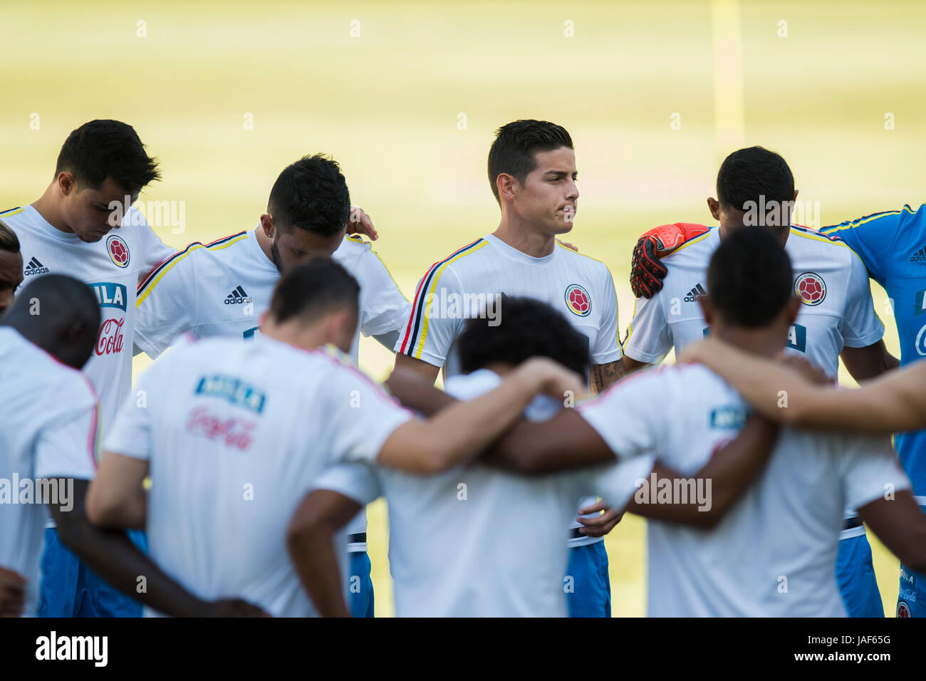 James Rodriguez during Training before to friendly match between national team of Spain vs. Colombia in Nueva Condomina Stadium, Murcia, Spain.Tuesday, June 6, 2017 Stock Photo