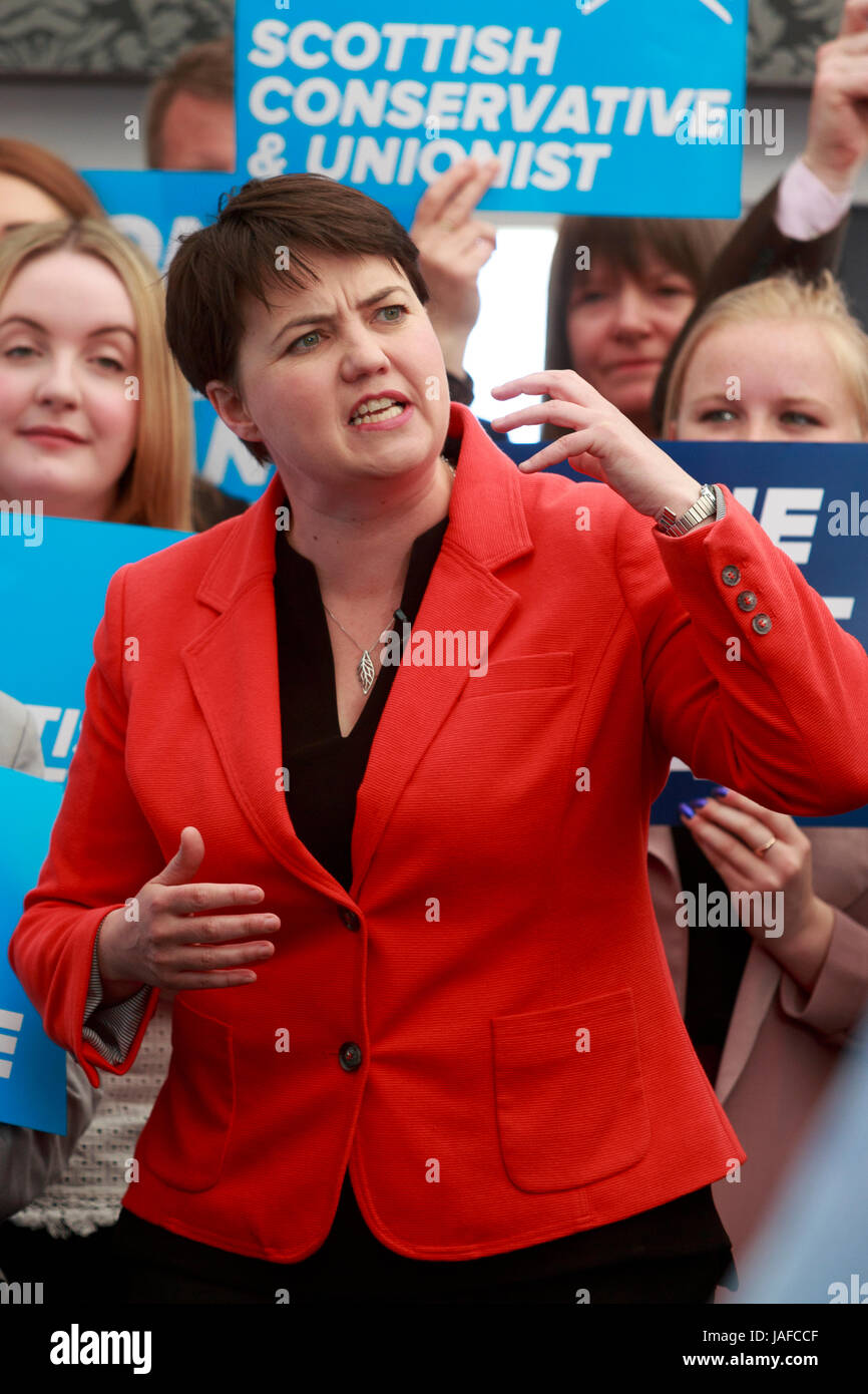 Edinburgh, Scotland, UK. 7th June 2017. Ruth Davidson Scottish Conservative leader in Glass House in Edinburgh. Pako Mera/Alamy Live News Stock Photo