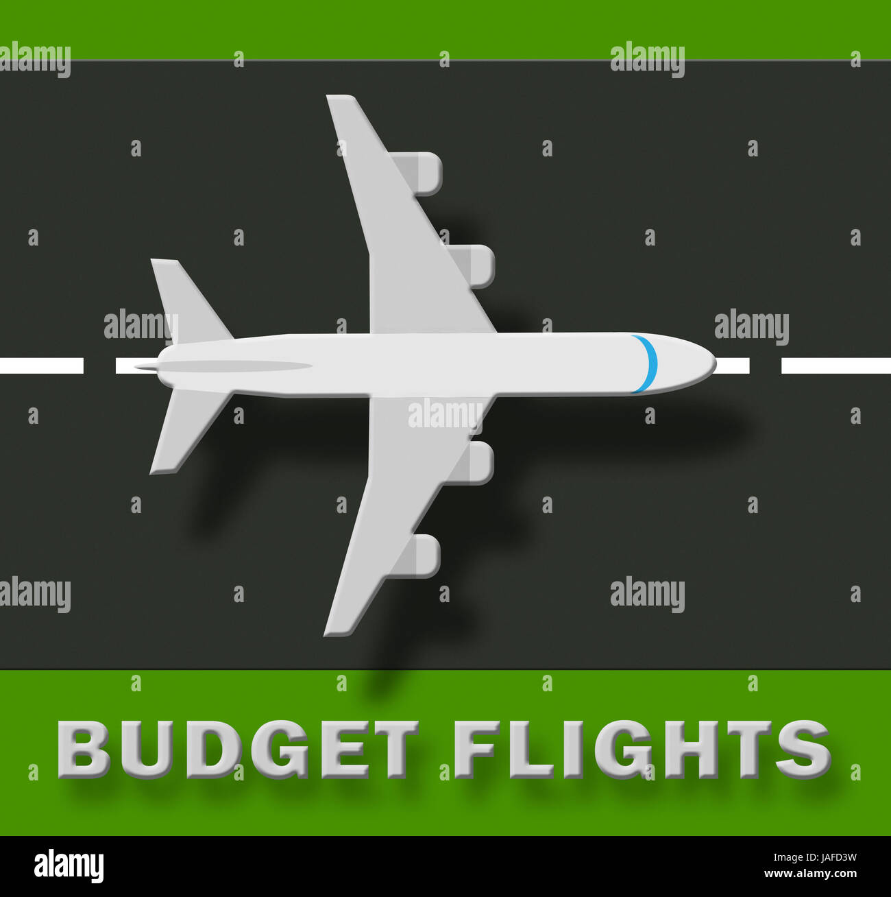 Budget Flights Plane Shows Special Offer 3d Illustration Stock Photo