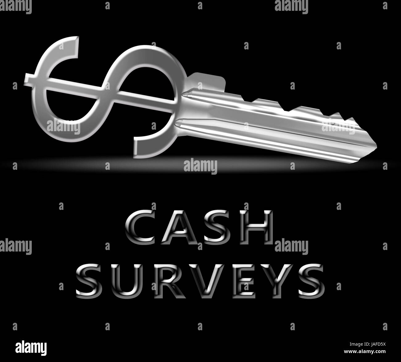 Cash Surveys Key Meaning Paid Survey 3d Illustration Stock Photo