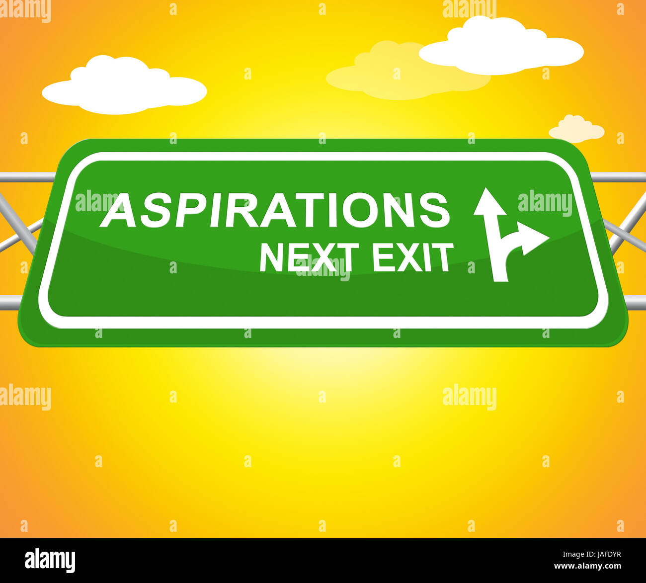 Aspiration Sign Represents Objectives And Goals 3d Illustration Stock