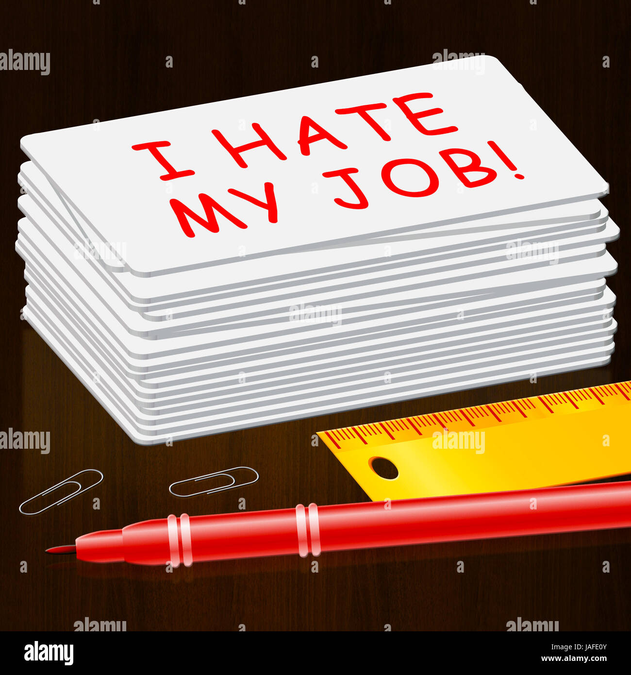 Hate My Job Card Meaning Miserable 3d Illustration Stock Photo