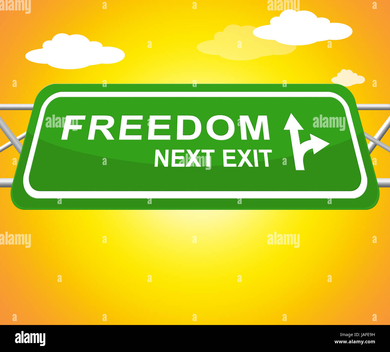 Freedom Sign Shows Get Away 3d Illustration Stock Photo - Alamy