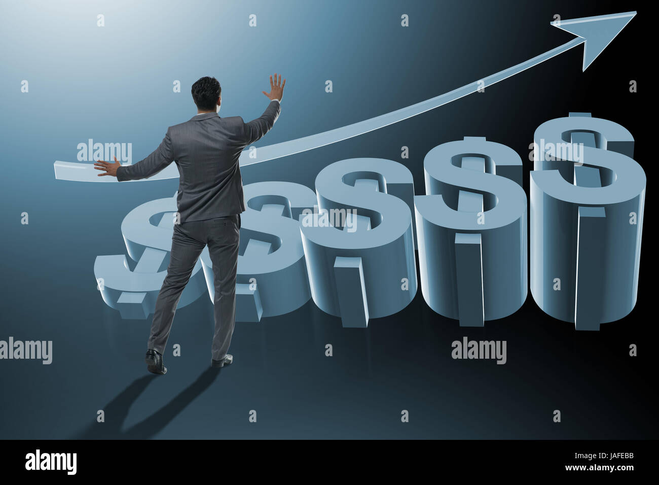 Businessman in american dollar concept Stock Photo - Alamy