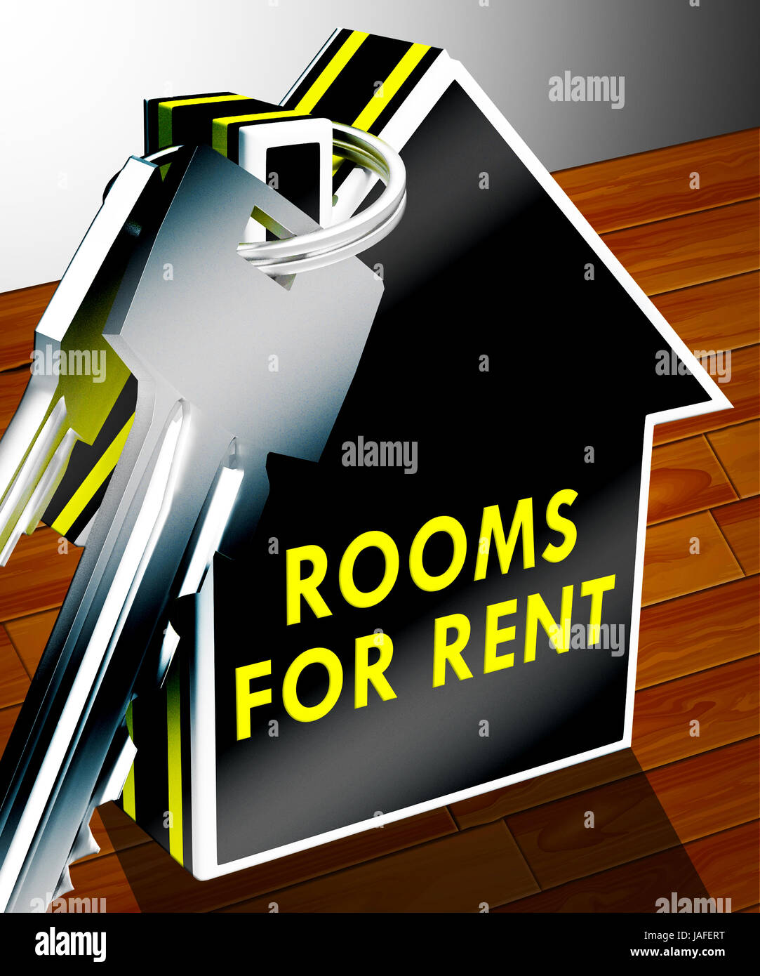 Rooms For Rent Keys Means Real Estate 3d Rendering Stock Photo Alamy
