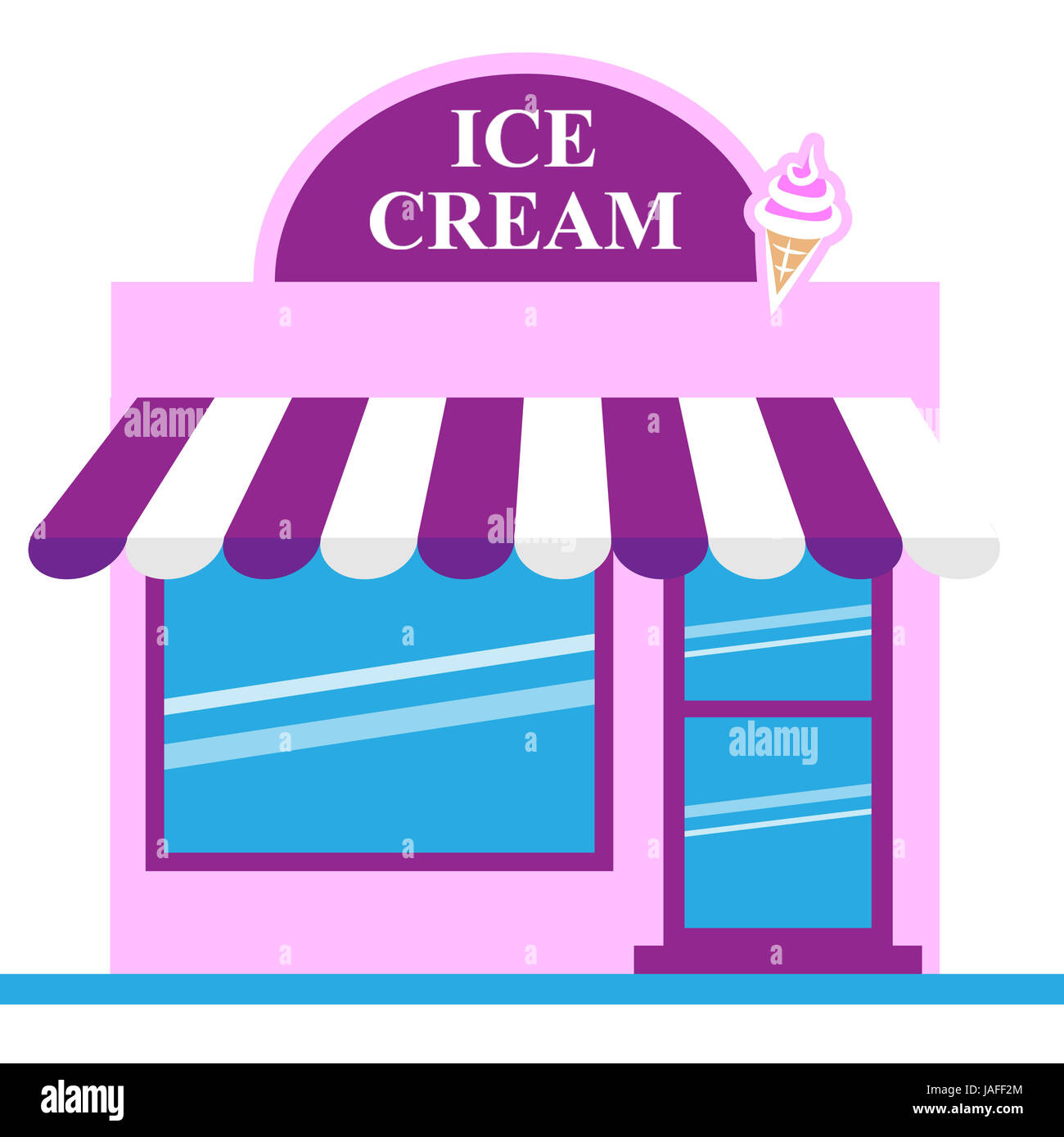Frozen Ice Cream Store Means Dessert Shop 3d Illustration Stock Photo