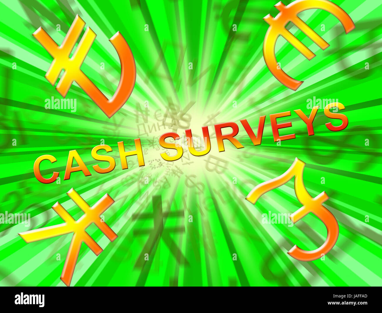 Cash Surveys Symbols Means Paid Survey 3d Illustration Stock Photo