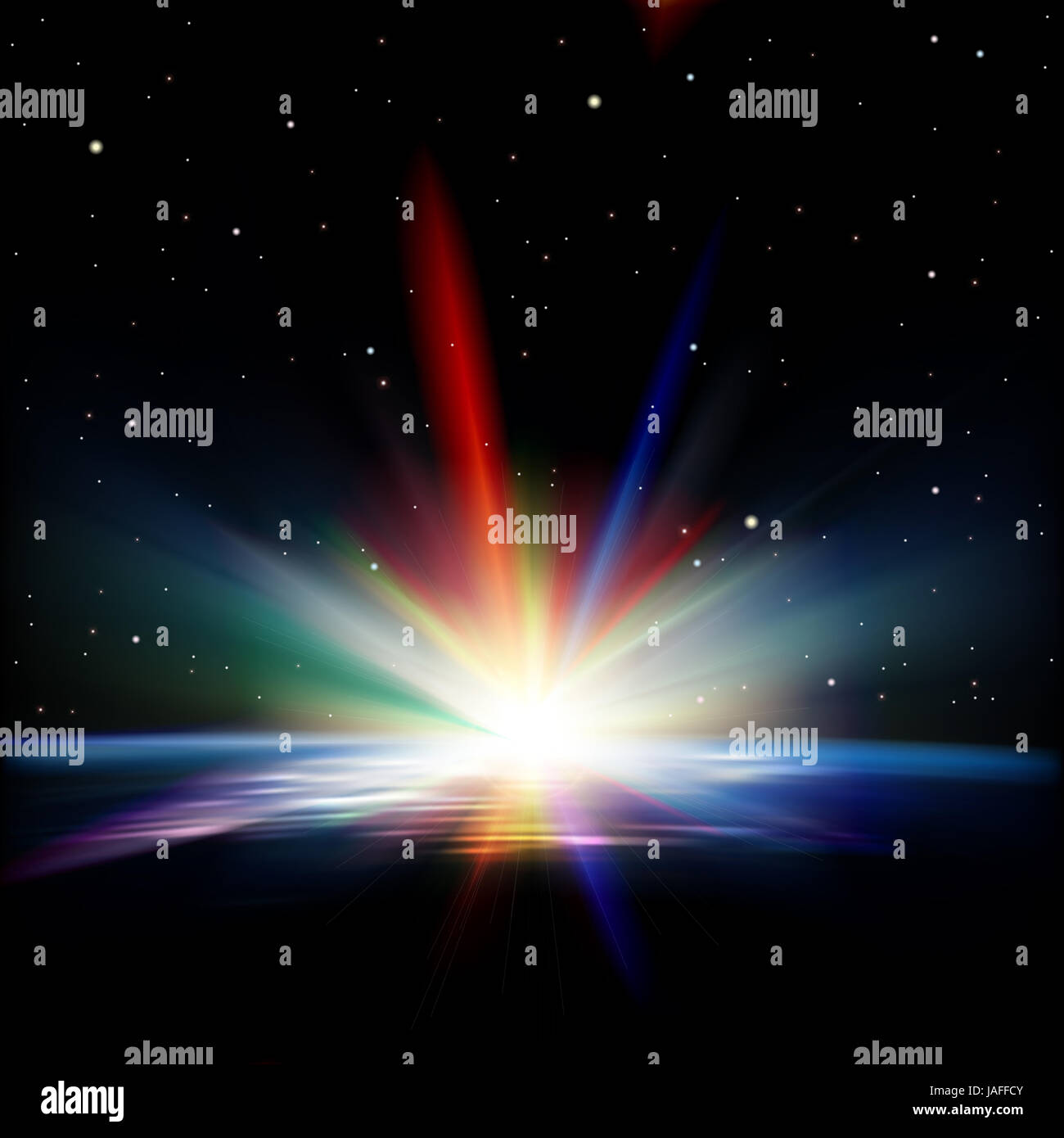 abstract space background with earth stars and sunrise Stock Photo - Alamy
