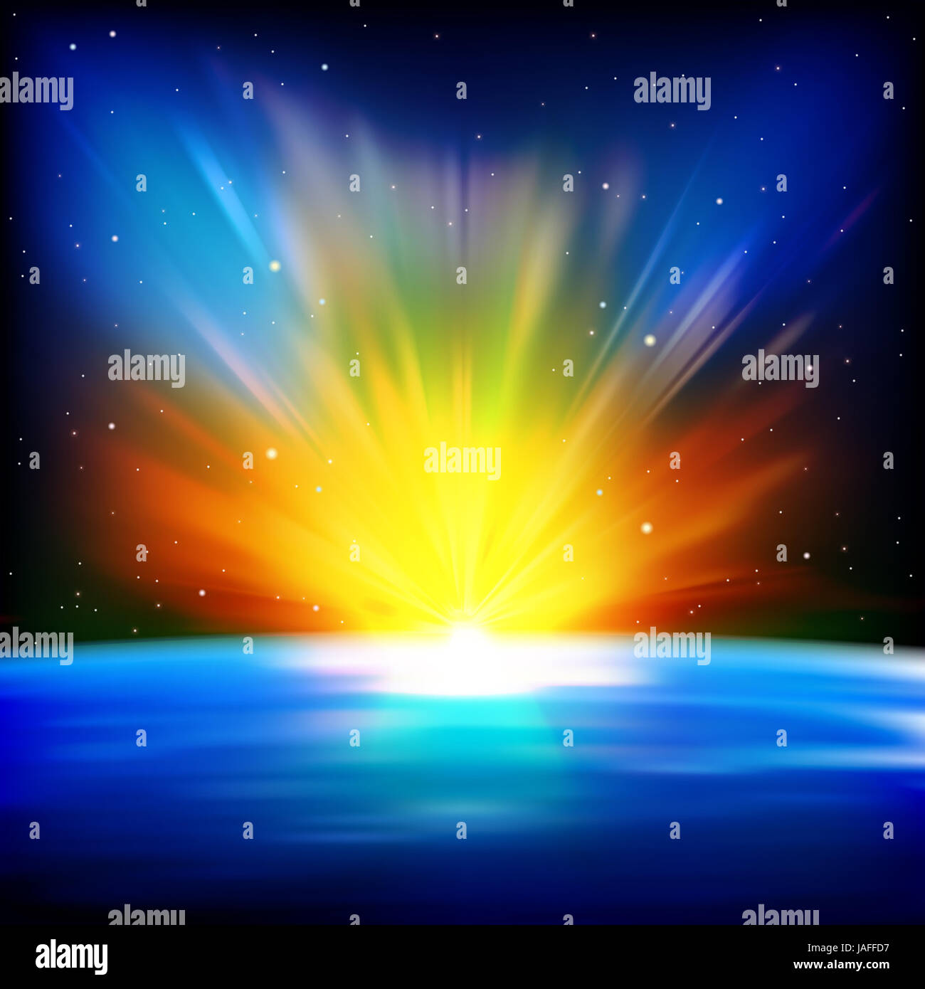 abstract space background with sunrise and stars Stock Photo - Alamy
