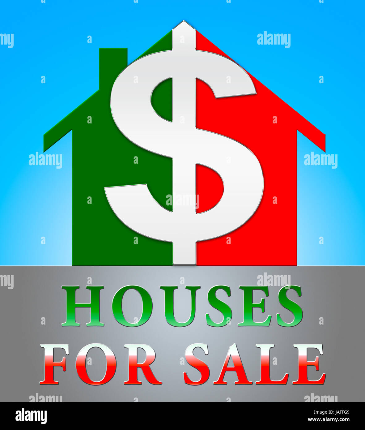 Houses For Sale Dollar Icon Meaning Sell House 3d Illustration Stock Photo Alamy