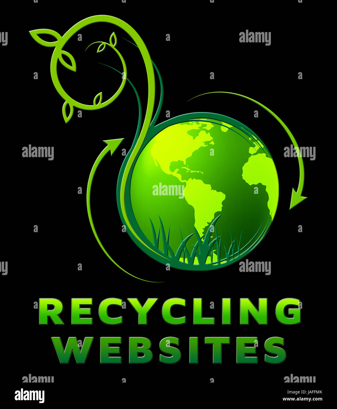 Recycling Websites Showing Recycle Sites 3d Illustration Stock Photo ...