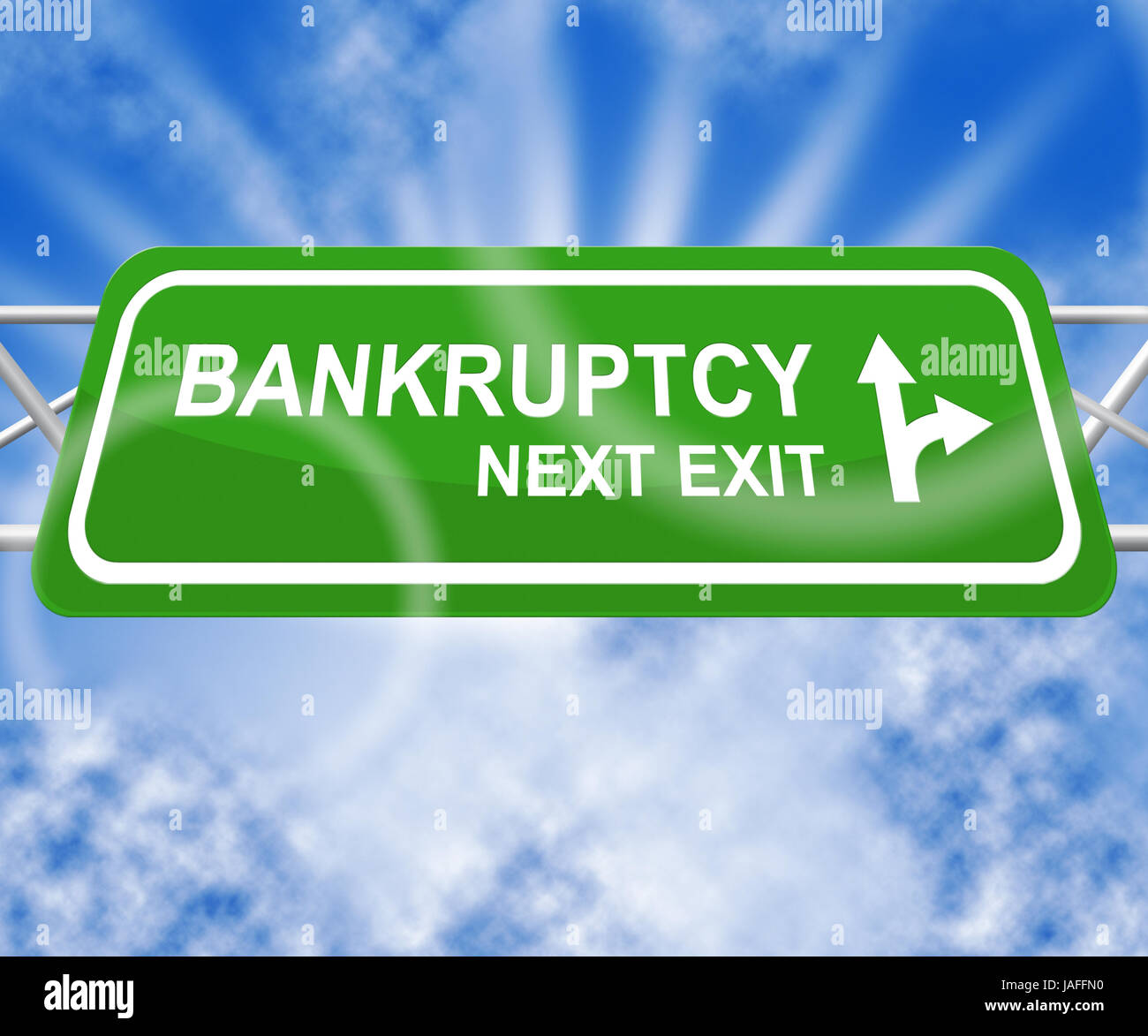 Bankruptcy Sign Shows Bad Debt And Arrears 3d Illustration Stock Photo