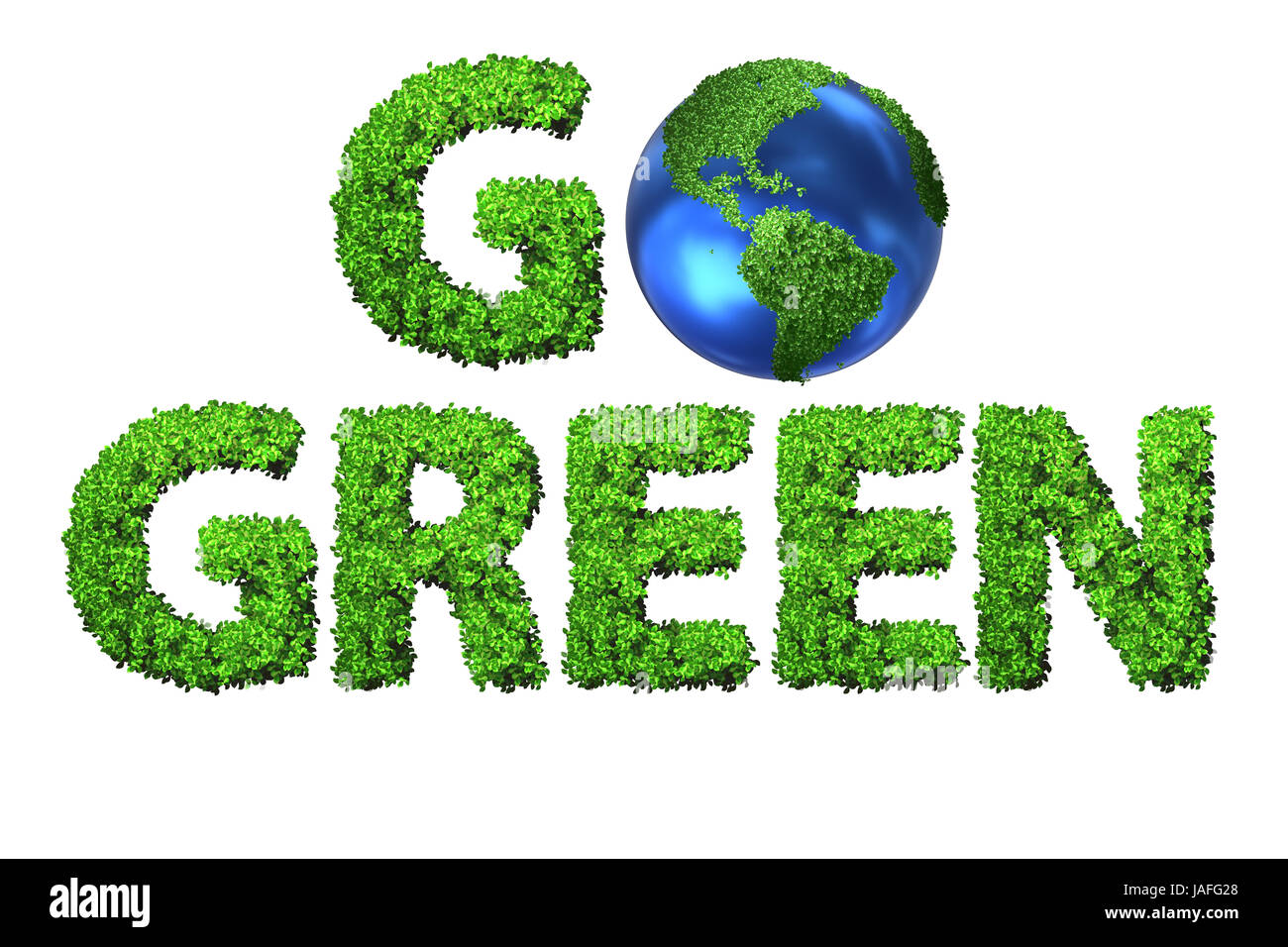 Go Green environmental concept with letters - 3d rendering Stock Photo ...