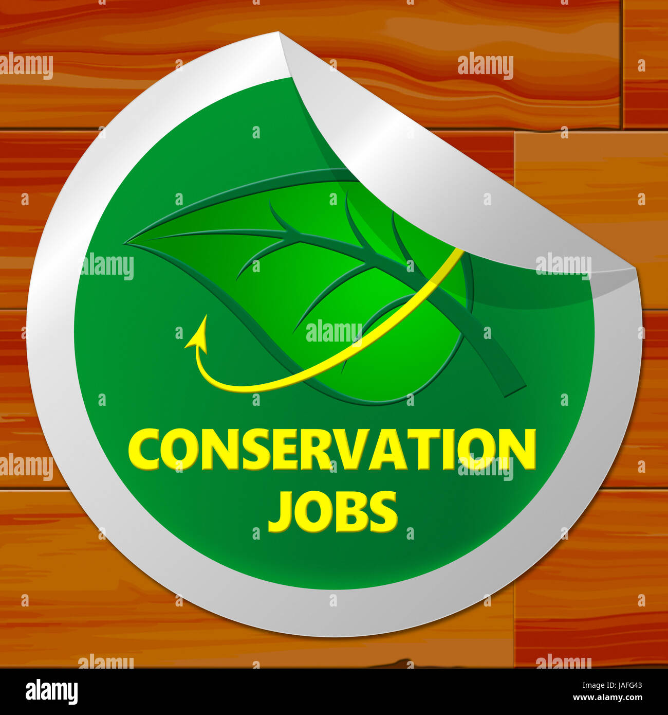 Conservation Jobs Sticker Shows Preservation 3d Illustration Stock