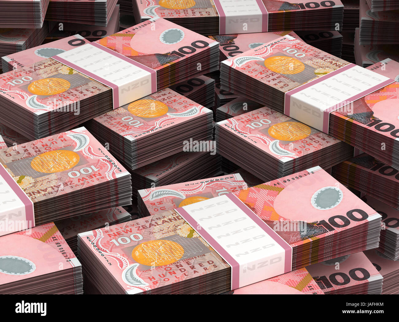 Stack Of New Zealand Dollar Stock Photo Alamy