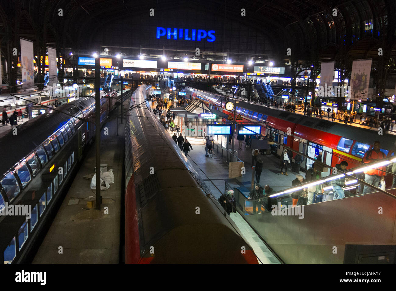 Hamburg, Germany - October 29, 2016: Platforms in the main train