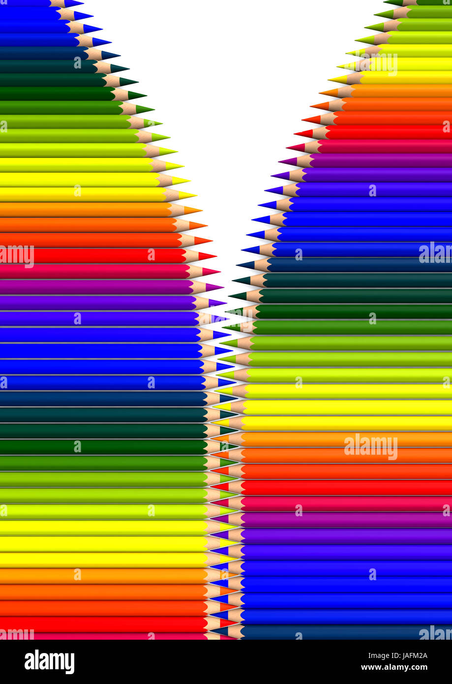 crayons in open zipper Stock Photo Alamy