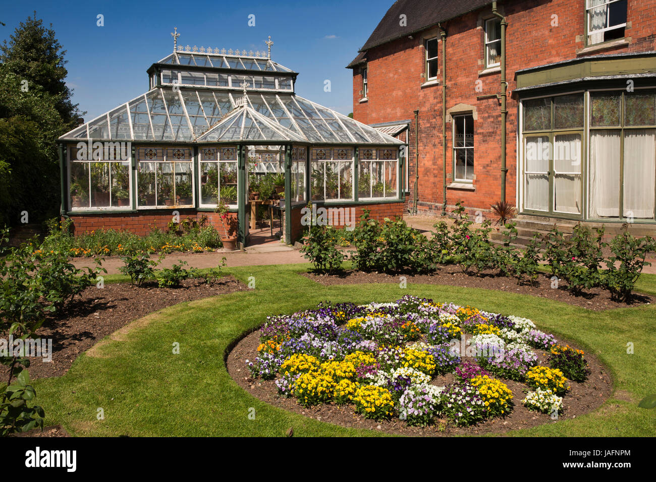 UK, England, Shropshire, Wellington, Sunnycroft, greenhouse of Victorian house in suburban mini-estate Stock Photo