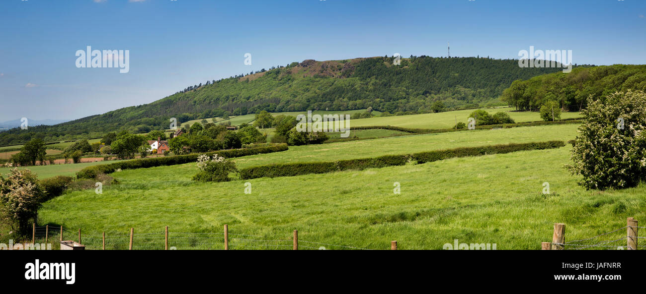 UK, England, Shropshire, The Wrekin from Little Wenlock, panoramic