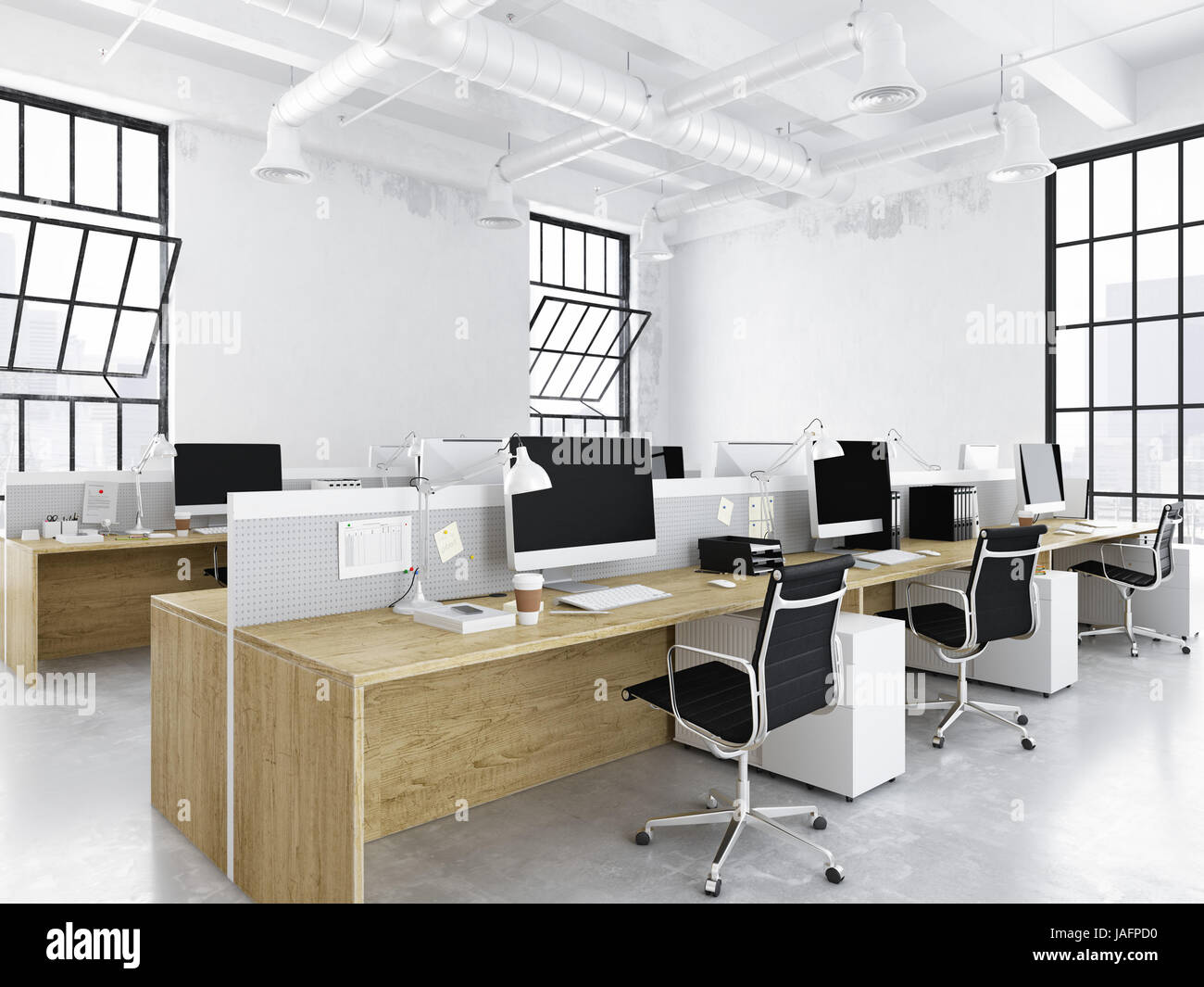 3d Rendering Modern Creative Office With Working Spaces