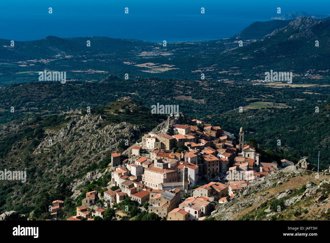 Mountain village, Westcoast, Corsica, France Stock Photo