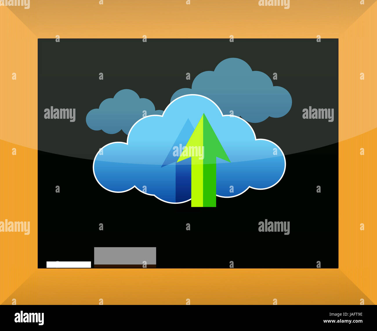 Cloud computing concept on a blackboard illustration Stock Photo