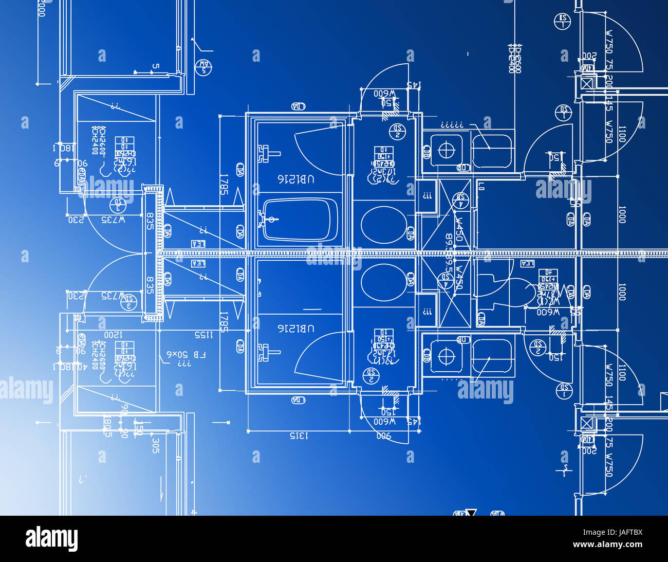 Sample of architectural blueprints over a blue background / Blueprint Stock  Photo - Alamy