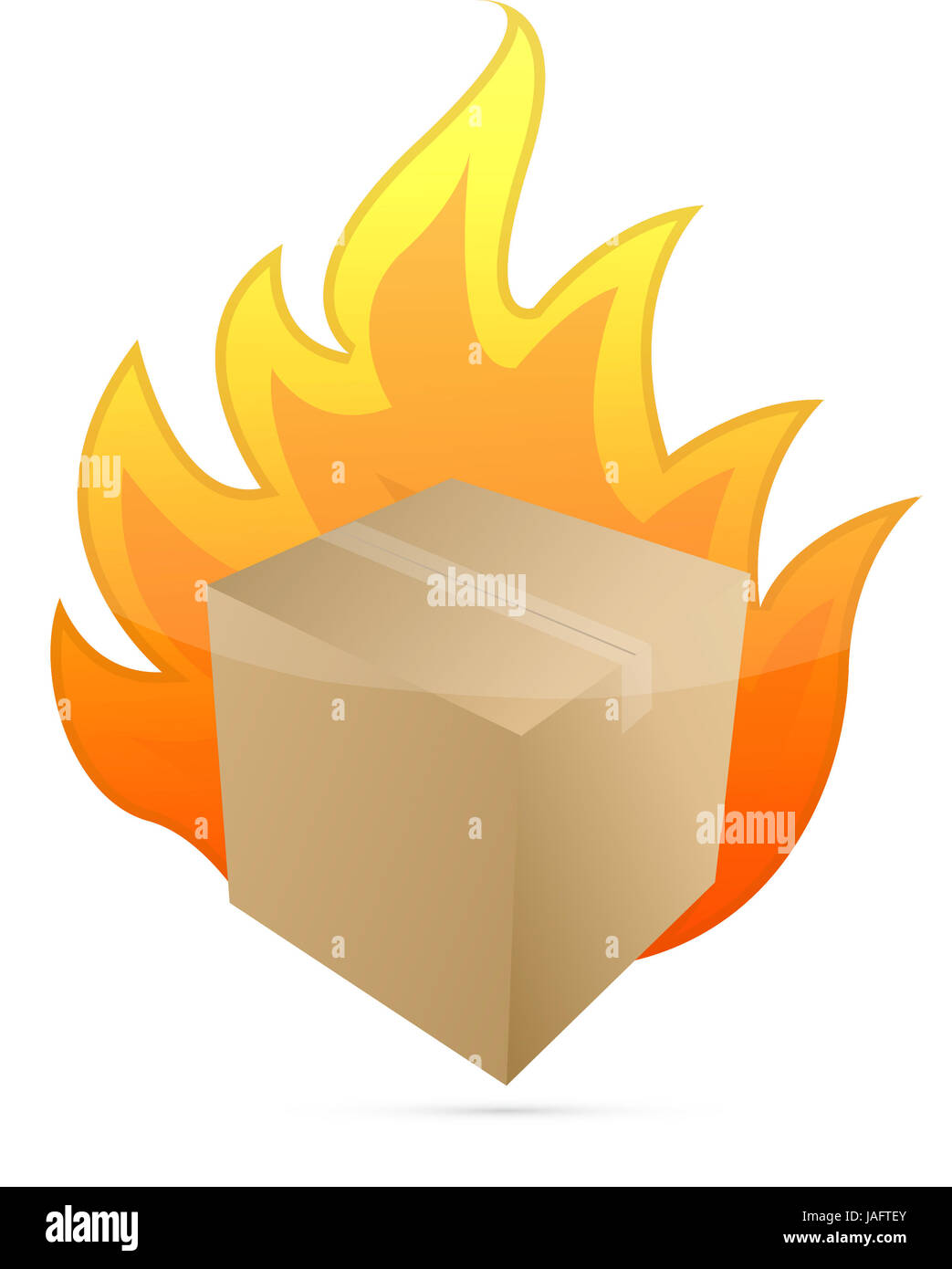box on fire illustration design on white background Stock Photo Alamy