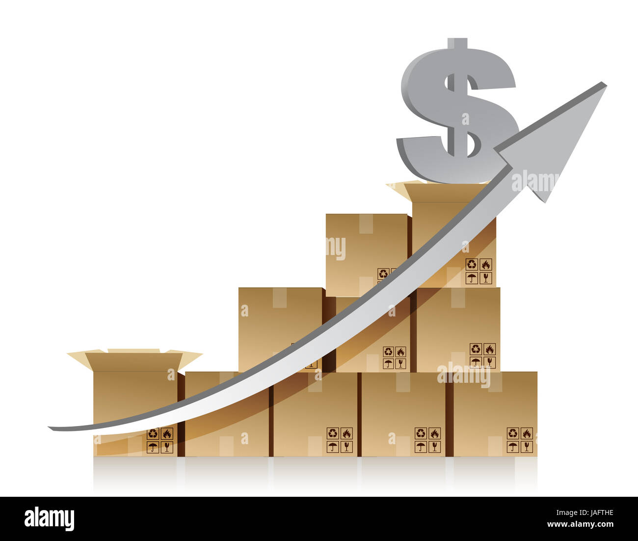 Financial dollar box graph illustration design over white Stock Photo ...